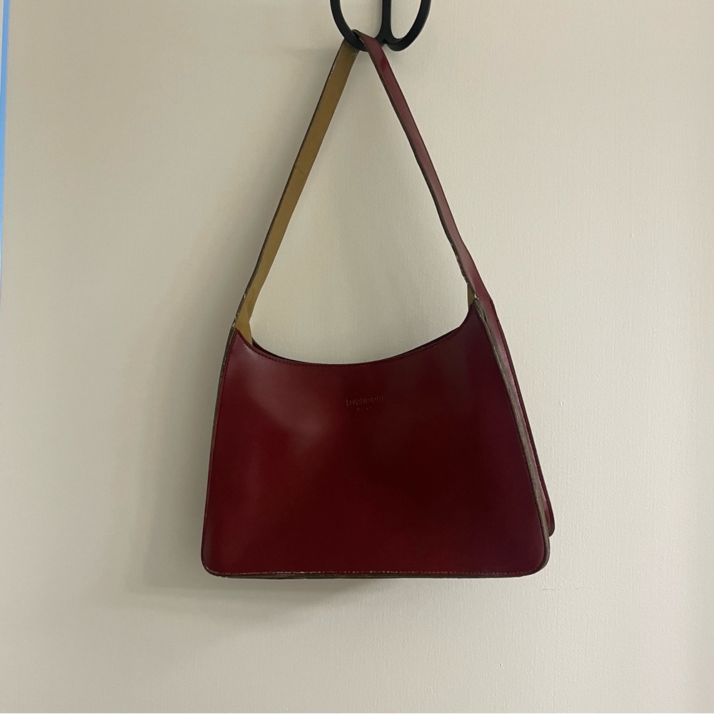 MONDANI Deep Red Leather Shoulder Bag